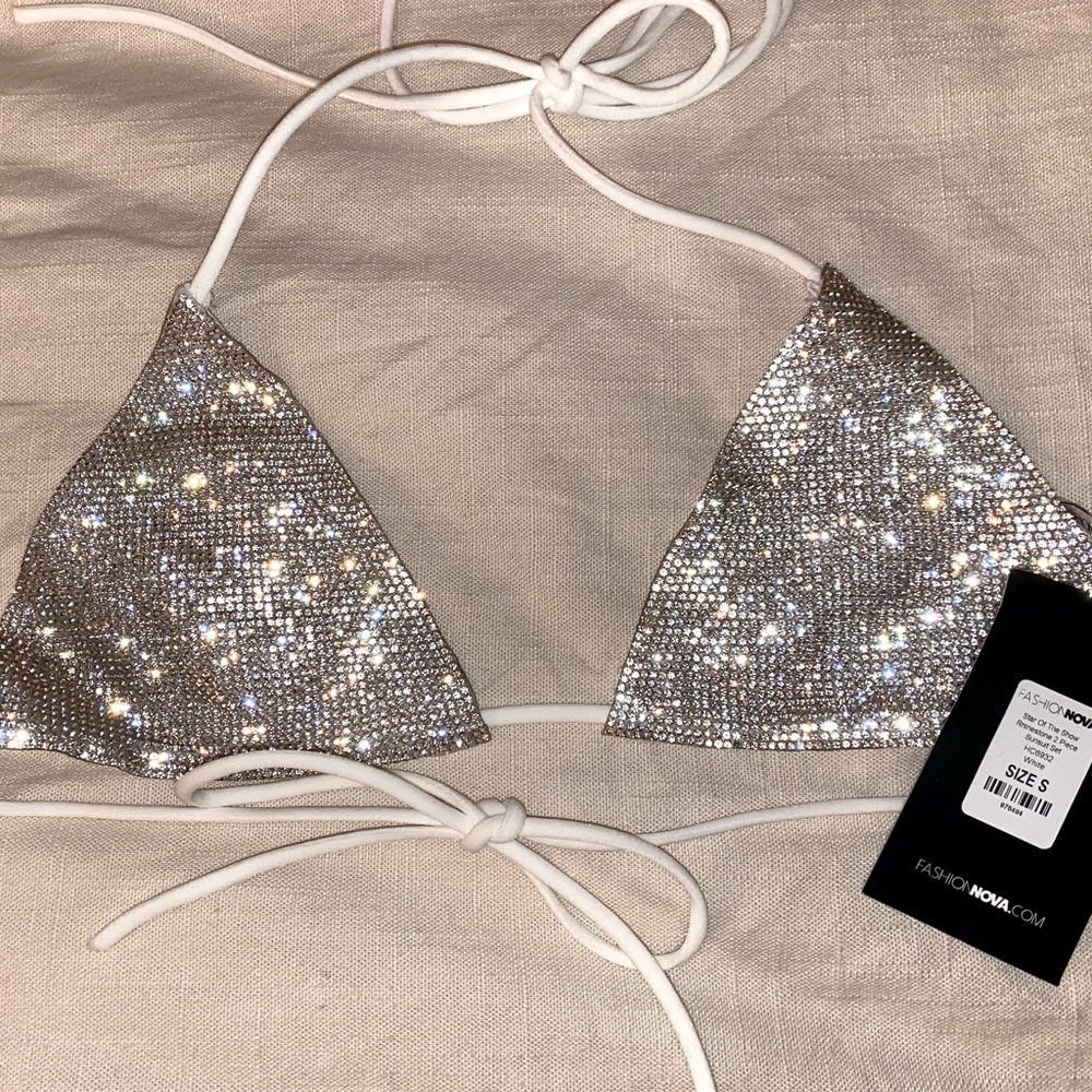 FashionNova Rhinestone Bikini Top